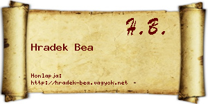 Hradek Bea névjegykártya